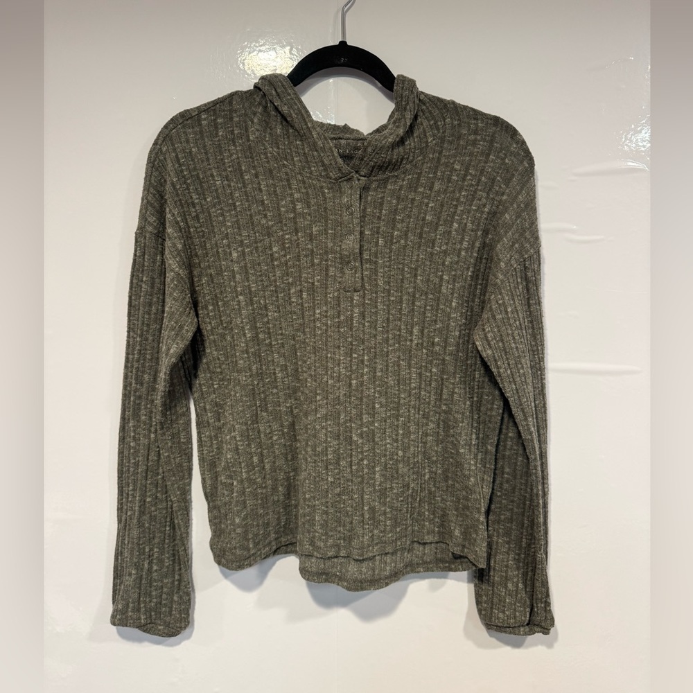 American Eagle‎ Outfitters Olive Ribbed Hoodie